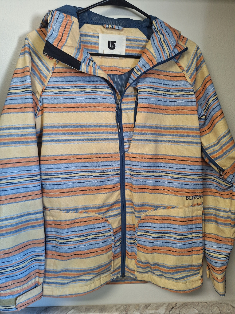 Burton Kids' Striped Hooded Jacket - Yellow & Blue